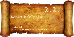 Kanka Károly névjegykártya