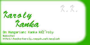 karoly kanka business card